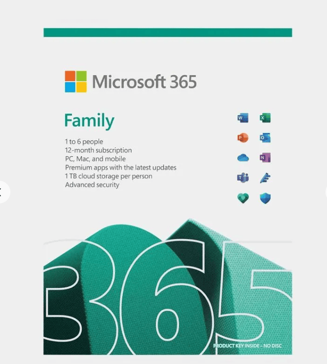 MICROSOFT 365 - FAMILY 1YR SUBSCRIBTION